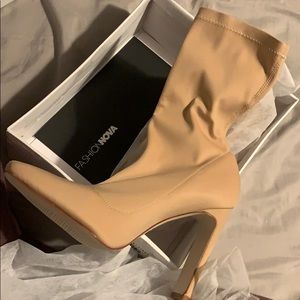 Nude Lycra bootie